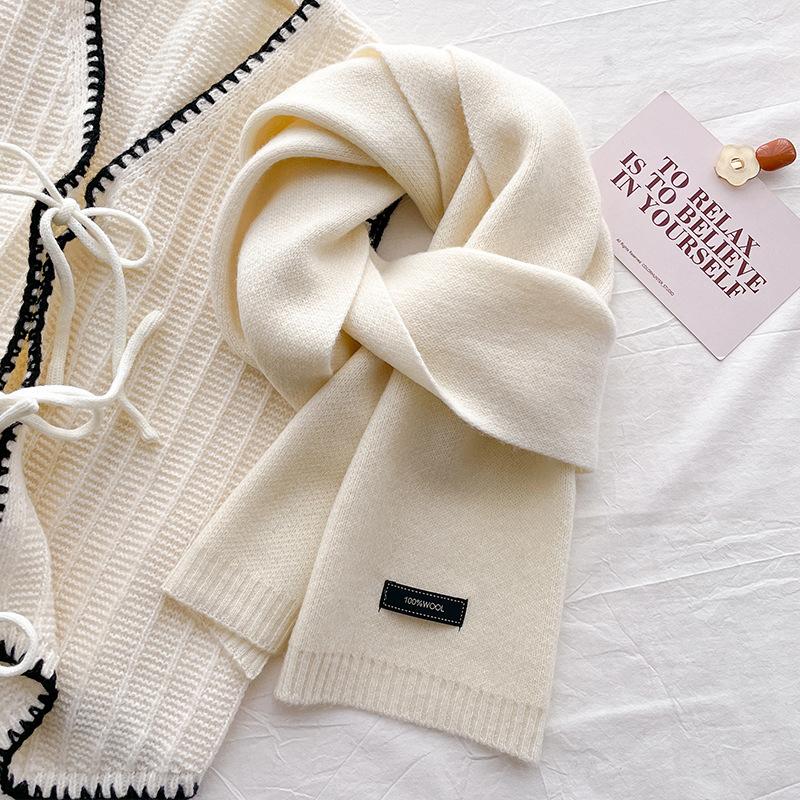 Winter High-end Pure Wool Knitted Scarf, Red Scarf, Gifts for Men and Women Couples, New Models