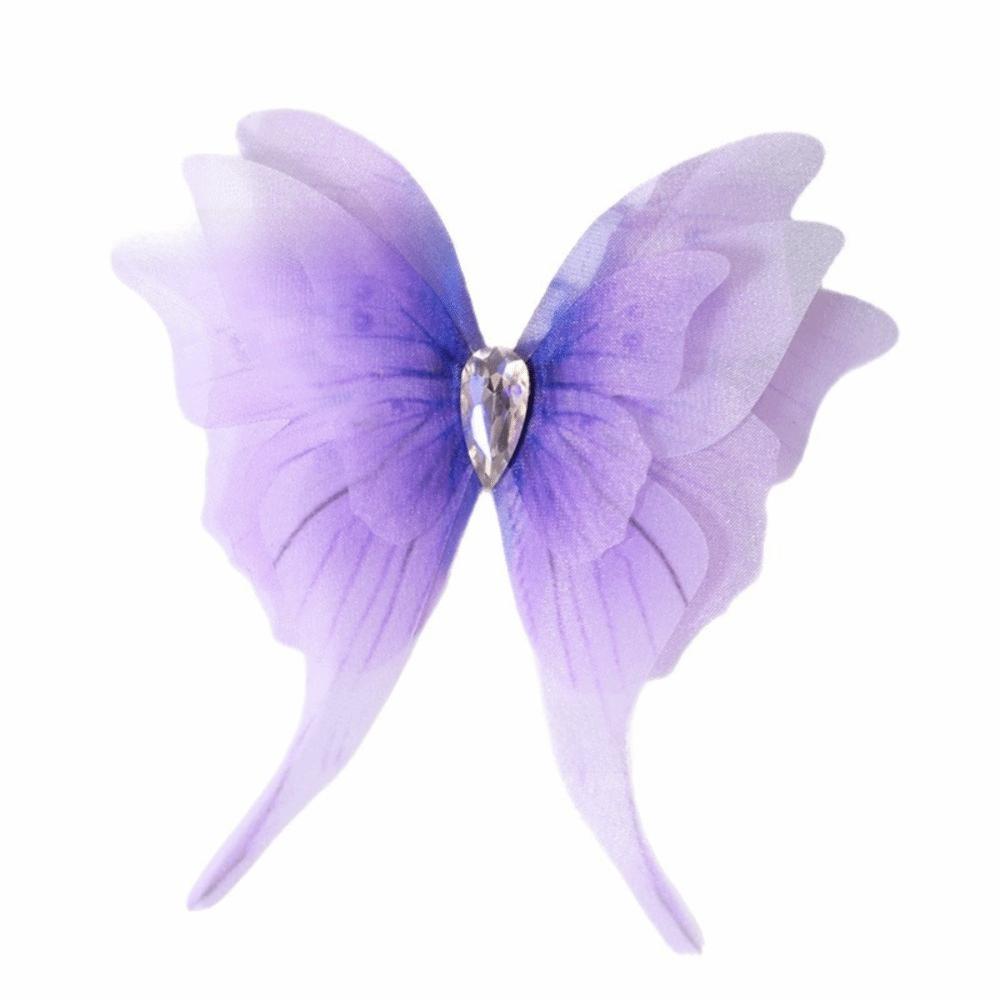 Gradient Color Organza Fabric Butterfly Four-Layer 3D Butterfly Decorations Butterfly Appliques