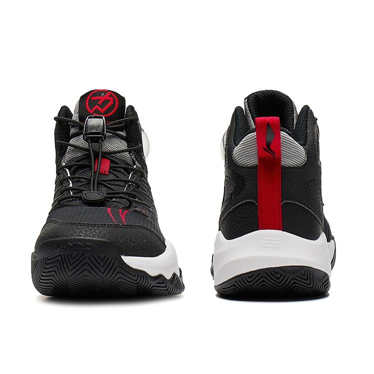 Баскетбольные кроссовки Li Ning Primary 3.0 V2 Comfortable Shock Absorbing Mid-Top для детей, детские кроссовки черного цвета YKBT074-9