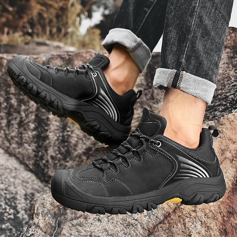 Кожаные походные ботинки мужские универсальные мужские повседневные туфли нескользящая мужская обувь для ходьбы ручной работы 2024 новая уличная мужская обувь