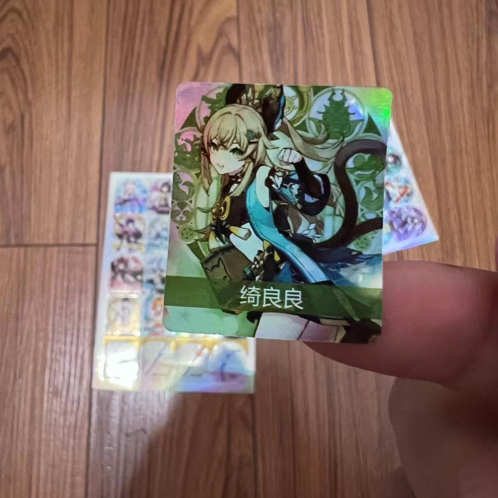 Anime Laser Stickers Tartaglia Zhongli Sangonomiya Kokomi Decals DIY Waterproof Sticker For Notebook Luggage Skateboard Motorcycle Toys