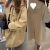 МОДНОЕ пальто с капюшоном 2024 года, новая корейская версия, повседневное универсальное свободное женское пальто маленького размера, среднего и длинного размера Одежда