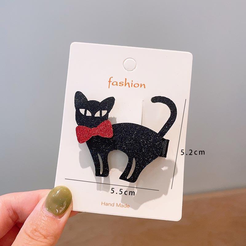 Хэллоуин Детские аксессуары для волос, Тыква Привидение, Забавные заколки для волос ручной работы, Черный бант с летучей мышью, Заколки для волос для вечеринки для девочек