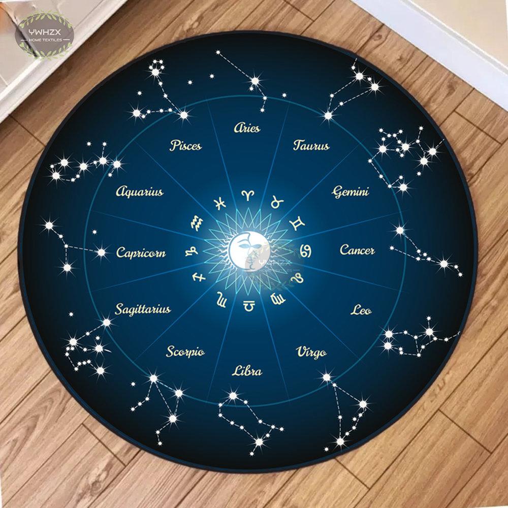 Круглый напольный коврик Mystic Constellation, колесо Таро Constellation, нескользящий ковер для гостиной, коврик для медитации, домашний декор