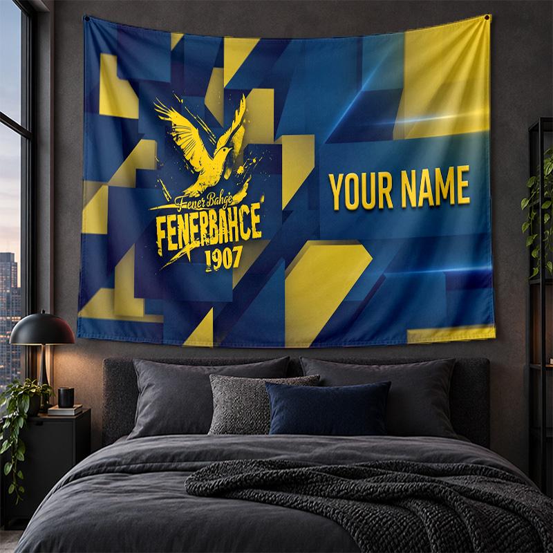 Personalized Tapestry Wall Hanging Fenerbahçe FC Pattern Art Background Cloth