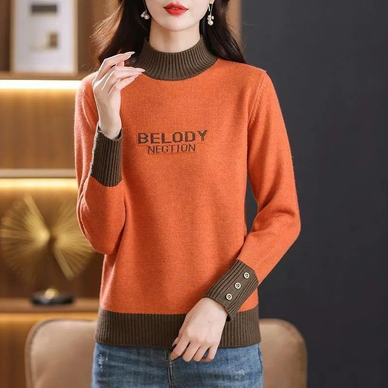 Sweater for Women Autumn Winter Thickened Pullover Warm Knitted Stretchy Long Sleeve Oversize Jumper Tops