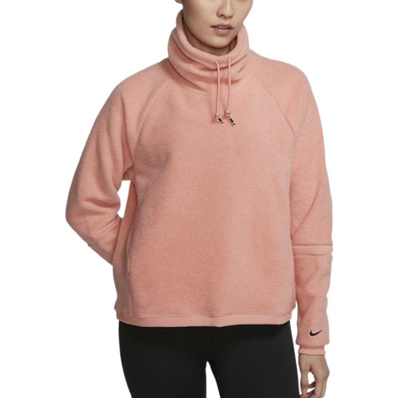 Nike Однотонный свитер с высоким воротом, женский топ, розовый BV5286-606