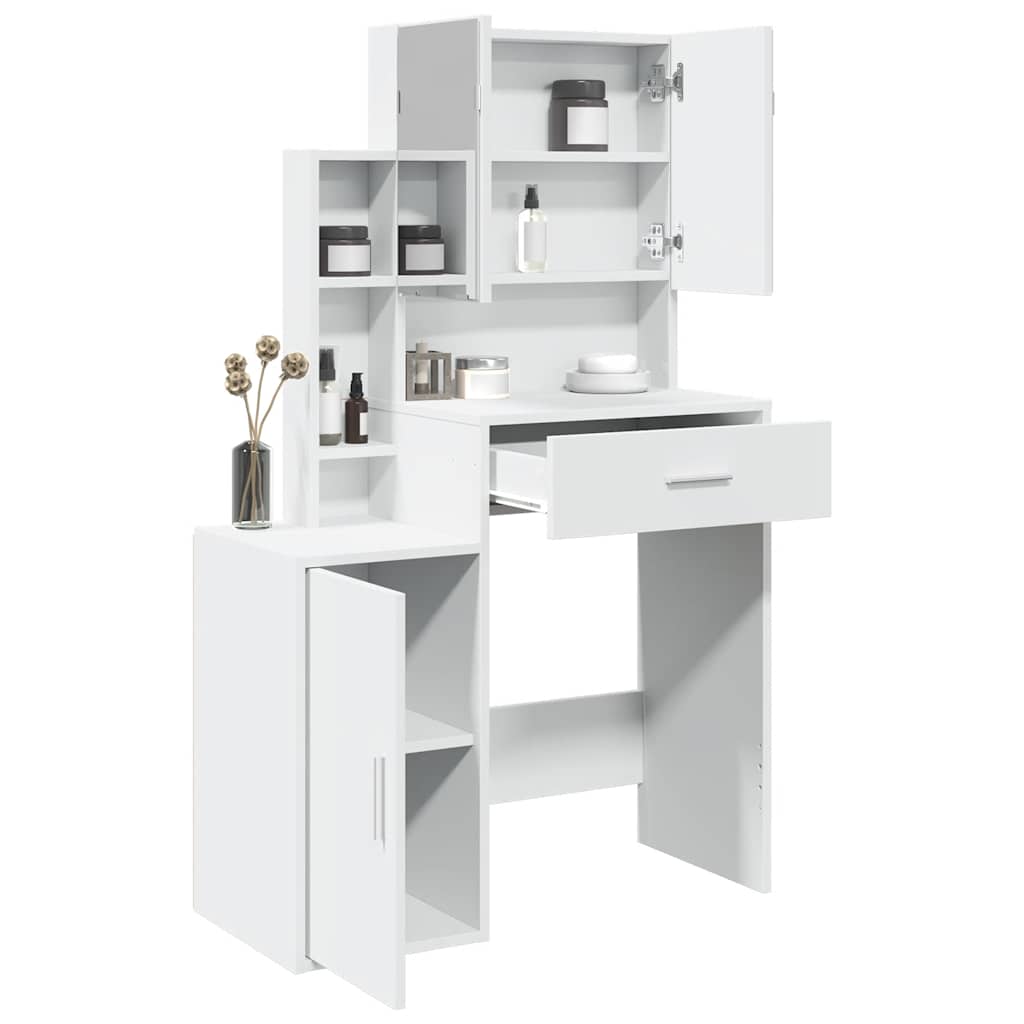Makeup Table with Cabinet White 80 x 35 x 132 cm