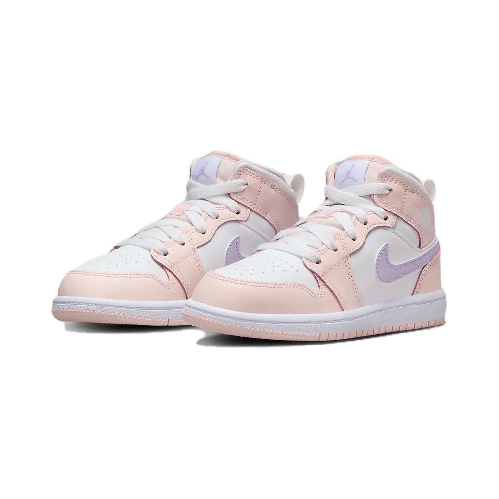 Air Jordan 1 Mid PS Pink Wash Kids Sneakers White Violet-Frost FD8781-601