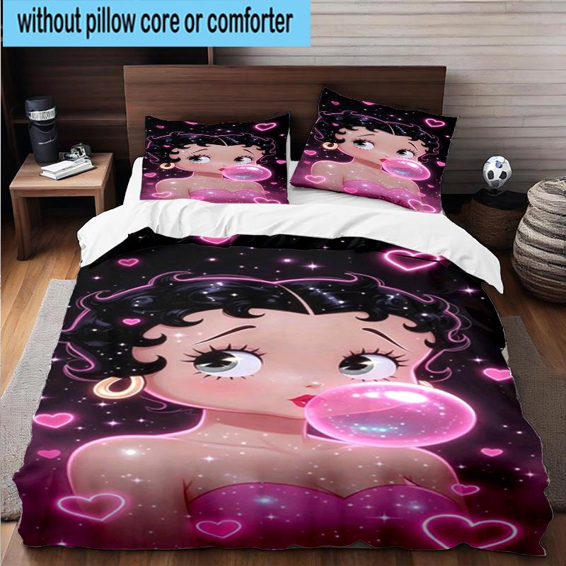 3PCS laday In Red Dress 3pcs Bedding,Including 3PCS Duvet Cover And 2pcs Pillowcases Perfect for Christmas,Ideal for Bedroom, Dormitory
