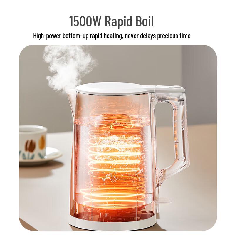 Midea Электрический чайник из нержавеющей стали 304, 1,5 л