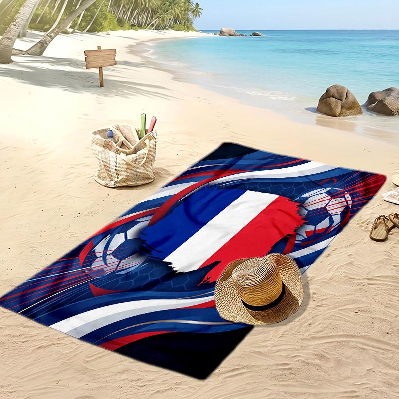 Пляжное полотенце с принтом France Football, быстросохнущее, супервпитывающее, мягкое банное полотенце для плавания, пляжа, путешествий, сувенир, подарок