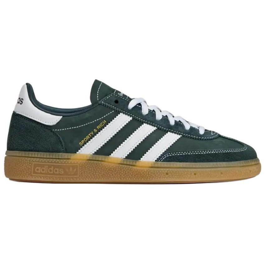 Спортивные и Роскошные x adidas Handball Spezial Темно-зеленые Унисекс Кроссовки Облачно-белые с Резиновой подошвой JP7067