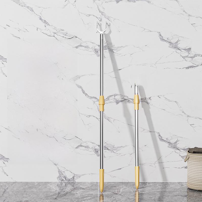 Retractable Clothes Drng Rod Single Prong Clothes Hanger Storage Organizer for Home Dormi Stainl Steel PP Material