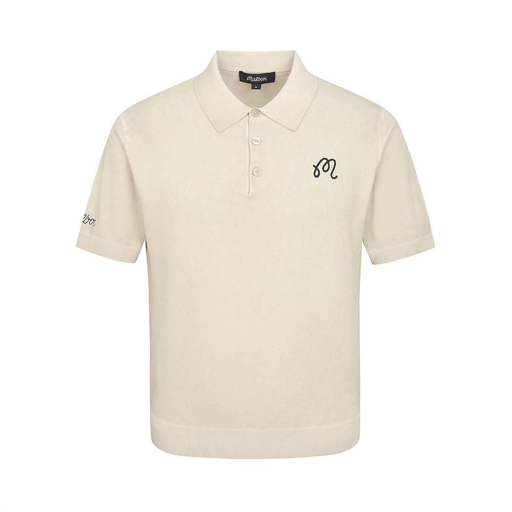 MALBON GOLF Cold-Dyed Short Sleeve Knit Beige (Man)