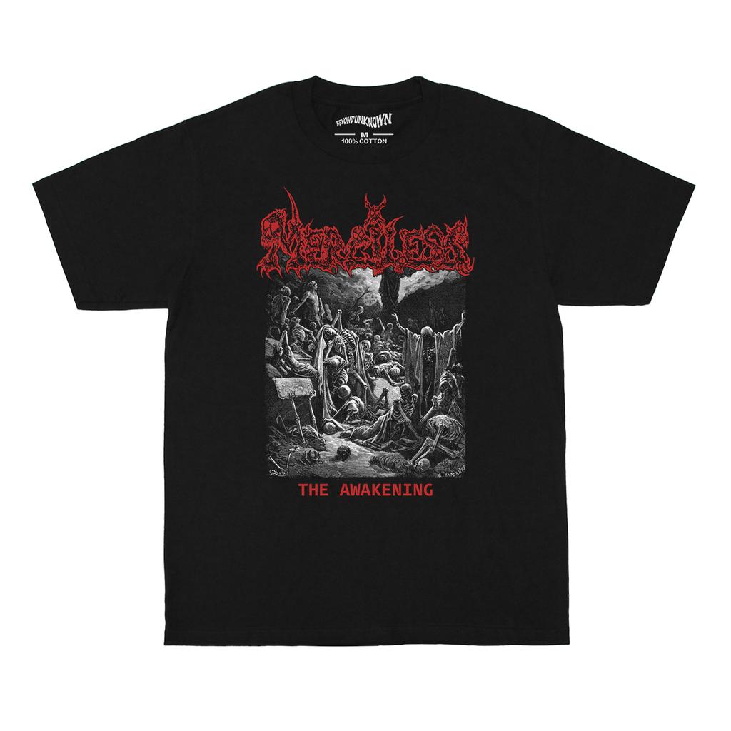 Безжалостная Футболка Пробуждение Олдскульный Трэш Дэт Метал Entombed Possessed Kreator Мужская Печатная Крутая Хлопковая Футболка