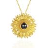 New Sunflower Jewelry Pendant Necklace Sunflower Necklace Love Language I Love You Projection Necklace