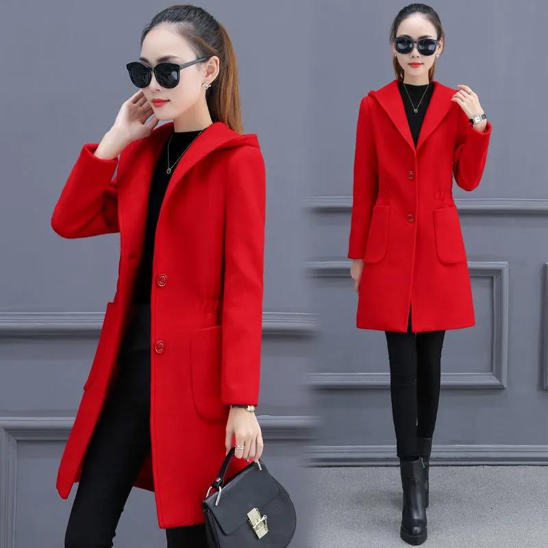 V-neck Slim Wool Jacket Women Casual Long Windbreaker Soft Comfortable Coat Boutique Parka Spring