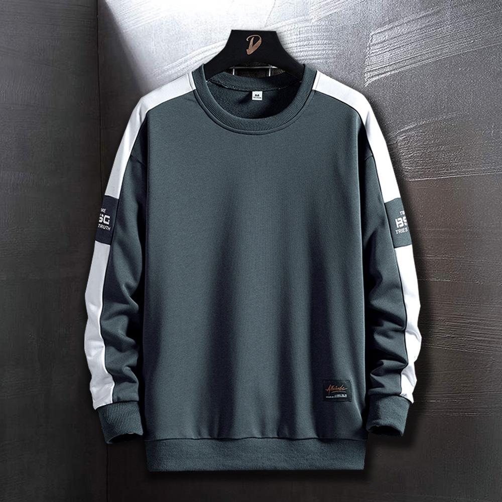 Мужская одежда Весенние толстовки Хип-хоп Боковые полосатые толстовки Мужская уличная одежда Хип-хоп одежда Длинные рукава рубашки Тренд