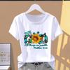 (Азиатский размер) Футболки с коротким рукавом T Flower Letter Style Trend Clothing Casual Fashion Print Female Casual Women's Top Graphic Tee