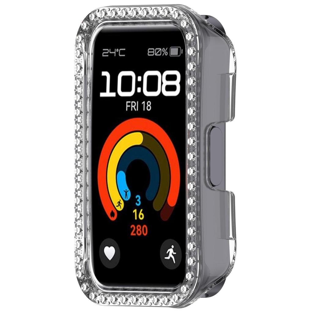 Чехол-бампер с бриллиантовым кристаллом для HUAWEI Band 10 9 8, полузащитный, устойчивый к царапинам, защитная рамка, крышка края