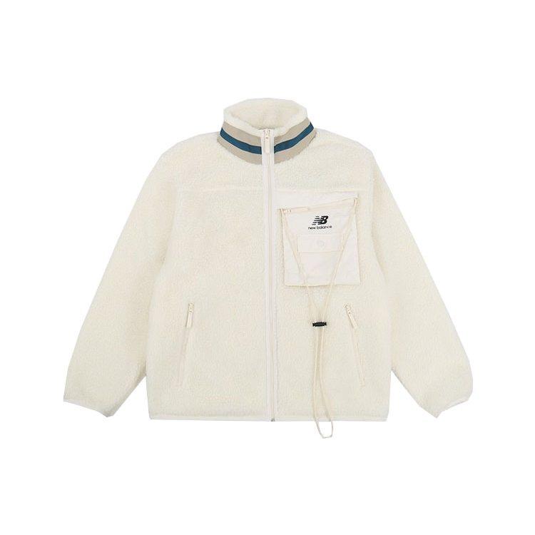 New Balance Коллекция Lifestyle Casual Велюровые пиджаки Унисекс Белый Воротник-стойка Умеренный AMJ13393-MSU