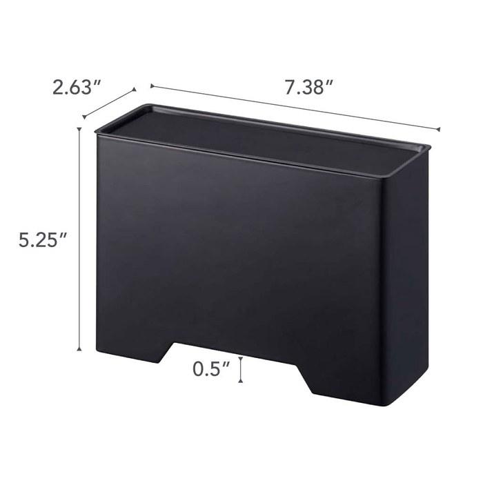 [Yamazaki] Magnet Mask Holder Black, Tower Mask Case Box Type, 4359, Approx. W19 x D6.5 x H13.5cm
