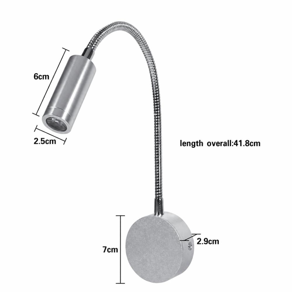 Aluminum Led Reading Lamp AC85-265V Led Wall Light Easy LED Bed Lamp  Studio