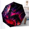 Fairy Wings Fantasy: Magical Starry Night Silhouette Art PrintUmbrella with Cute Design,Portable 3-Fold Compact Umbrella for Men&Women,Valen