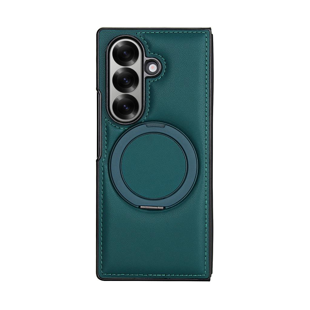 Luxury Business Sle Solid Color Leather Pattern Magnetic Stand Phone Case for Samsung Galaxy Z Fold 7 6 5 4 3 Protection Cover