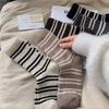 Striped Versatile Socks Women'S Wool Warm Thickened Medium Tube Socks Women'S Socks With Shark Pants Socks