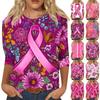 Женская модная повседневная блузка с рукавами 7/8, принтом, свободного кроя, с круглым вырезом