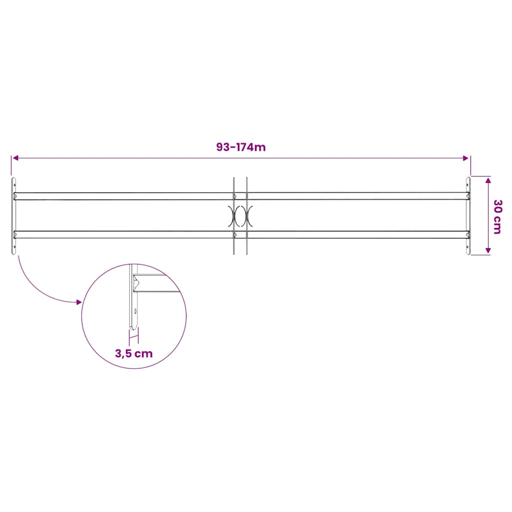 Adjustable Window Grille with 2 Crossbars 1000 1500 mm