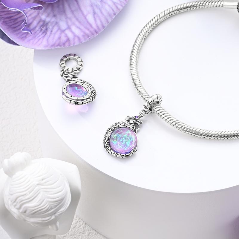 Copper Colorful Thermos Cup Charms Blue Carousel Pendant Fit Original Bracelet Necklace Women Jewelry Gift