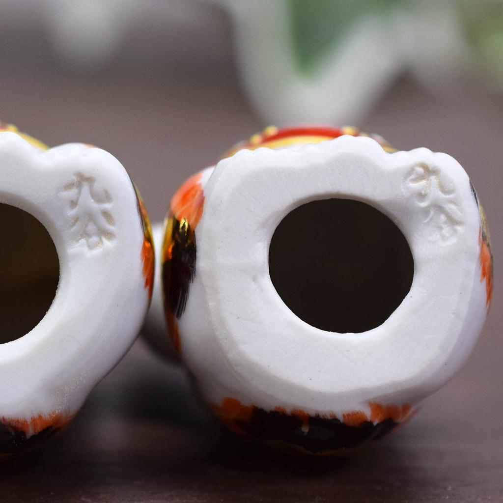 Kutani ware mini lucky gold pair cat, calico, (gold-mike-F)