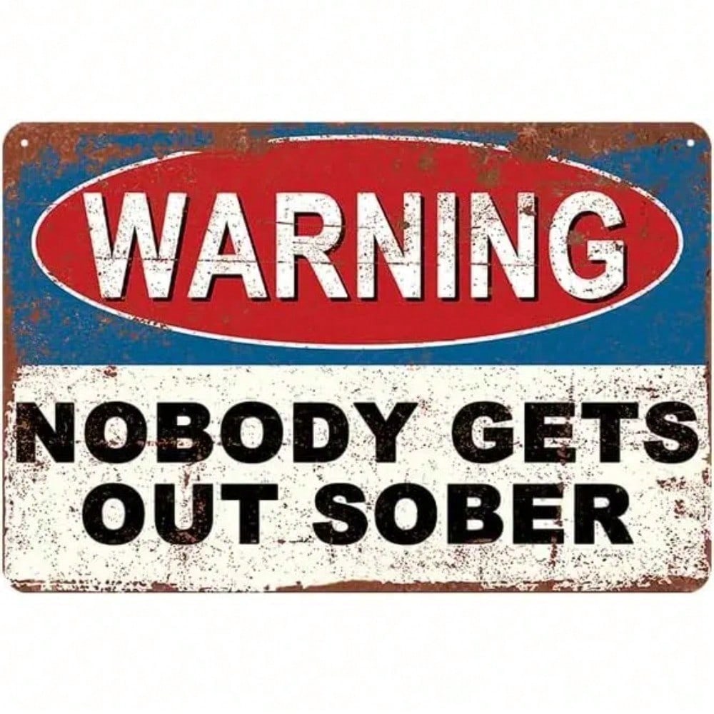 Vintage Warning Metal Sign Funny Bar Pub Man Cave Decor Retro Tin Plaque for Club Home Wall Art