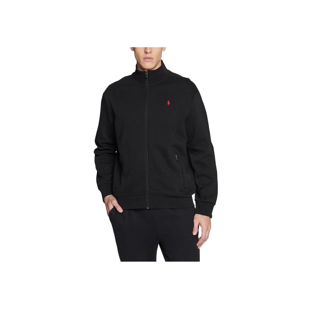 Polo Ralph Lauren Solid Color Logo Embroidered Stand Collar Zip Long Sleeve Jacket Men Jackets Black 710881509-001