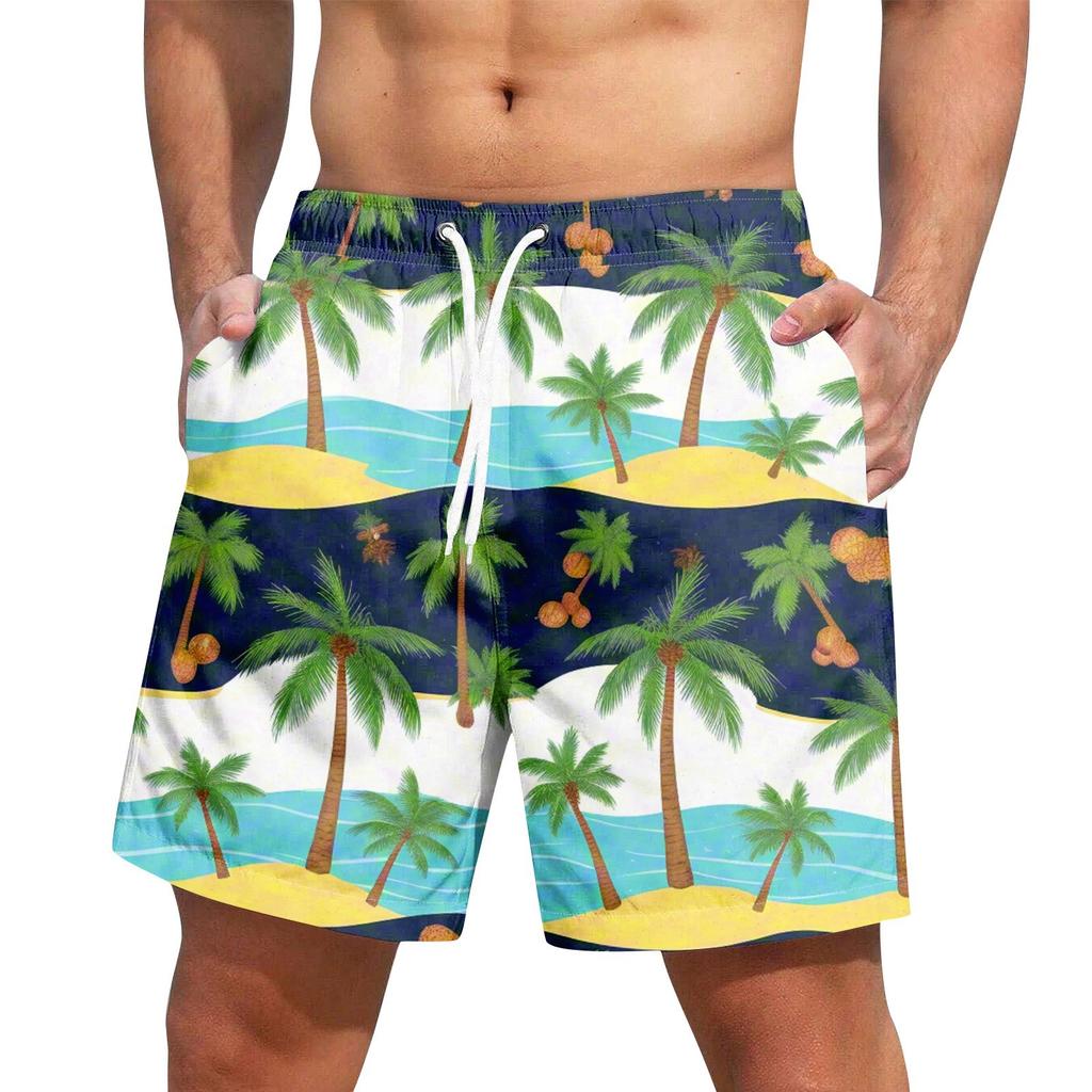 Men's Hawaiian Lace-up Shorts Casual Pants