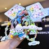 Cartoon Animal Kuromi Pompom Purin Cinnamoroll Melody Pachacoo Pendant Keychain Key Ring Action Figure Model Toy Gifts
