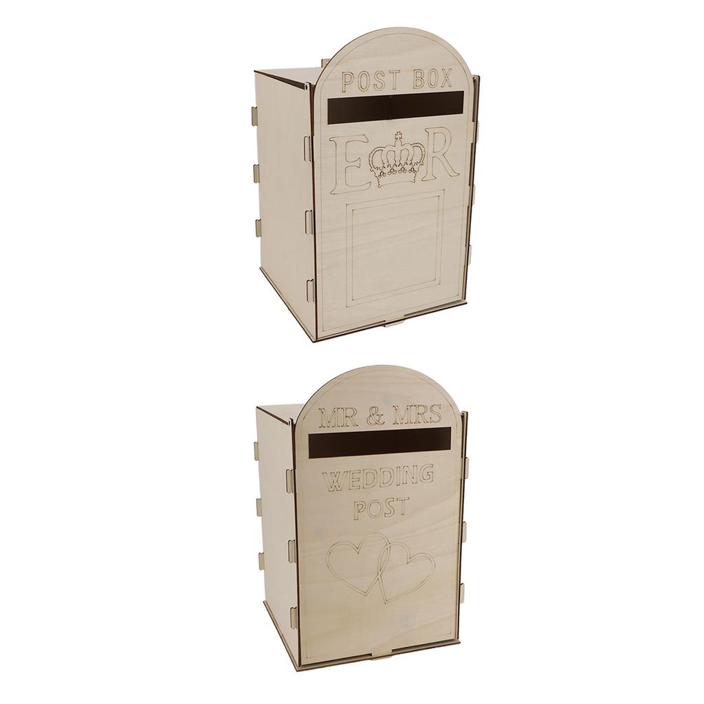 Деревянный свадебный почтовый ящик с замком-ключом из фанеры ручной работы, изысканный винтажный свадебный почтовый ящик для приема гостей