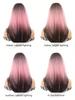 Длинные розовые черные парики с эффектом омбре для чернокожих женщин, розовые коричневые парики с густой челкой, парики для косплея, цветные парики, синтетические многослойные парики для повседневного использования