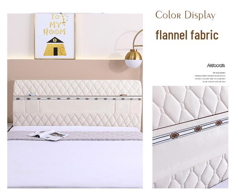 Off-white Thickened Upholstered Headboard Cover - Full Size, Simple and Soft