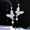 Женские серьги-бабочки в элегантном дизайне «легкая роскошь», инкрустированные цирконами, длинные, модные и универсальные, нишевый дизайн