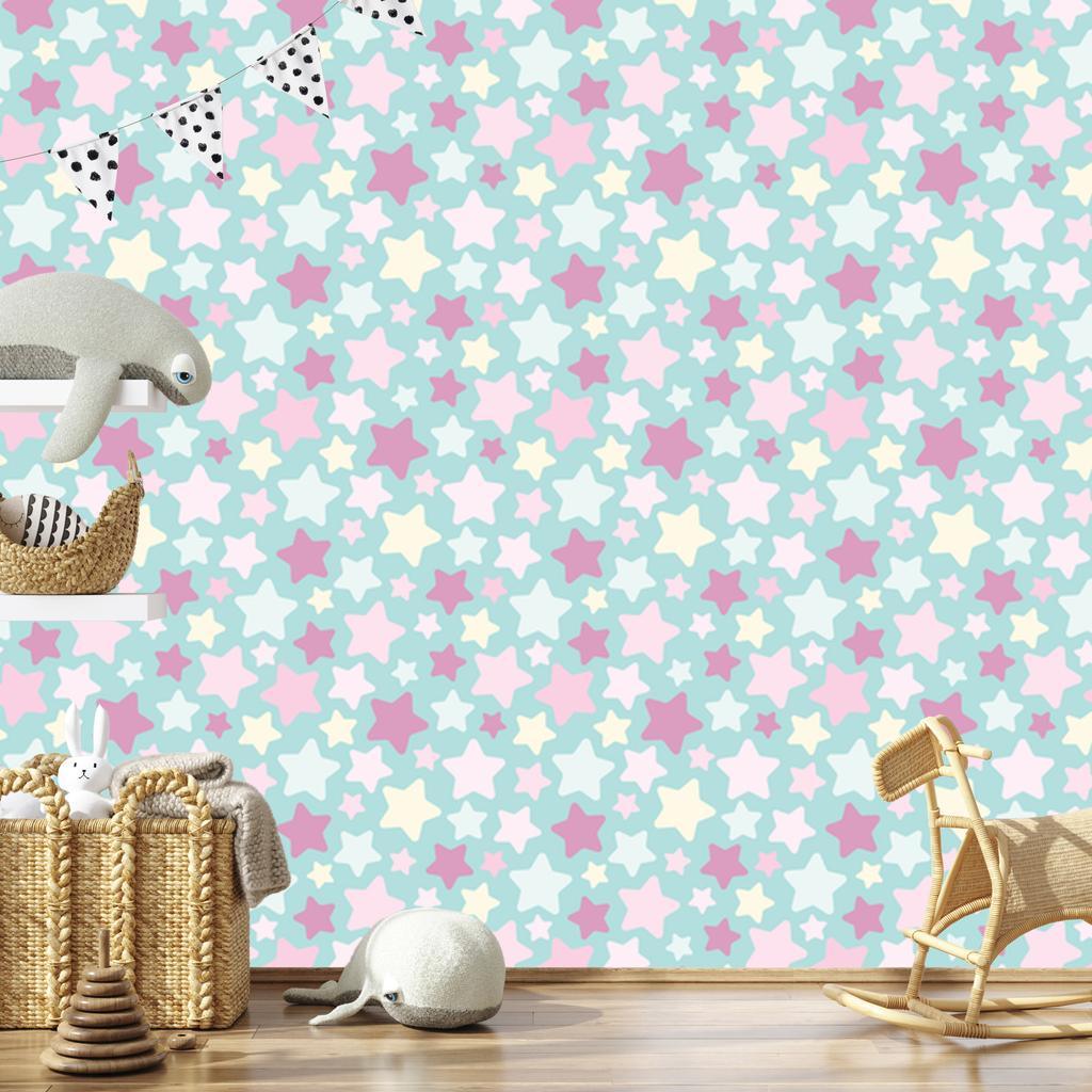 Beautiful colorful stars wallpaper for living room and bedroom 50x1000