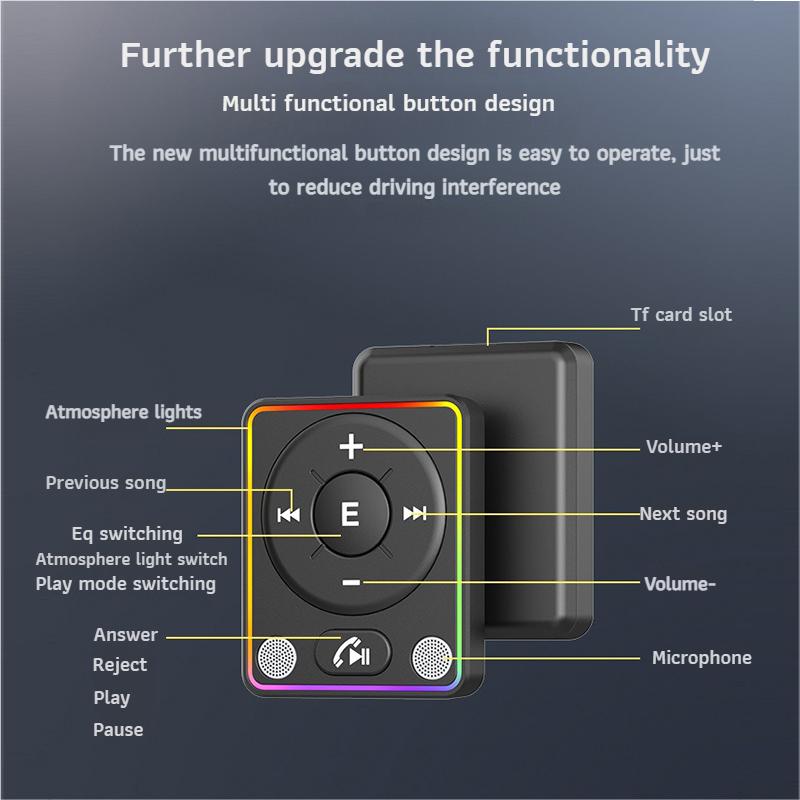 Автомобильный адаптер Bluetooth 5.4 с двойными микрофонами и шумоподавлением, автомобильный Bluetooth-комплект AUX для звонков в режиме громкой связи и стереоаудио
