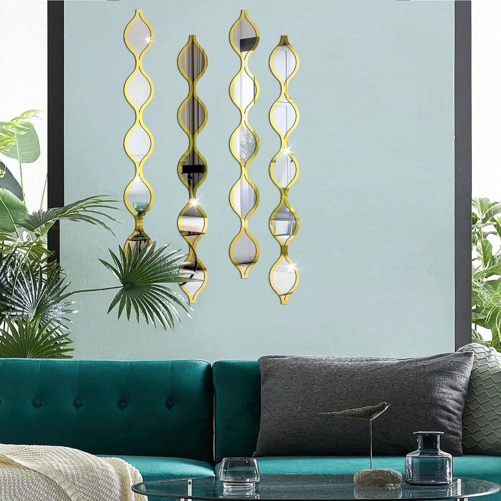 Self-adhesive Acrylic Mirror Wall Sticker Removable Water-Shaped Decals Hallway