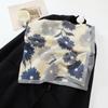 Autumn Small Flower Scarf Elegant Fashion Style Printing Imitation Cotton Linen Silk Scarf Ladies Warm Anti Cold Neck Scarf