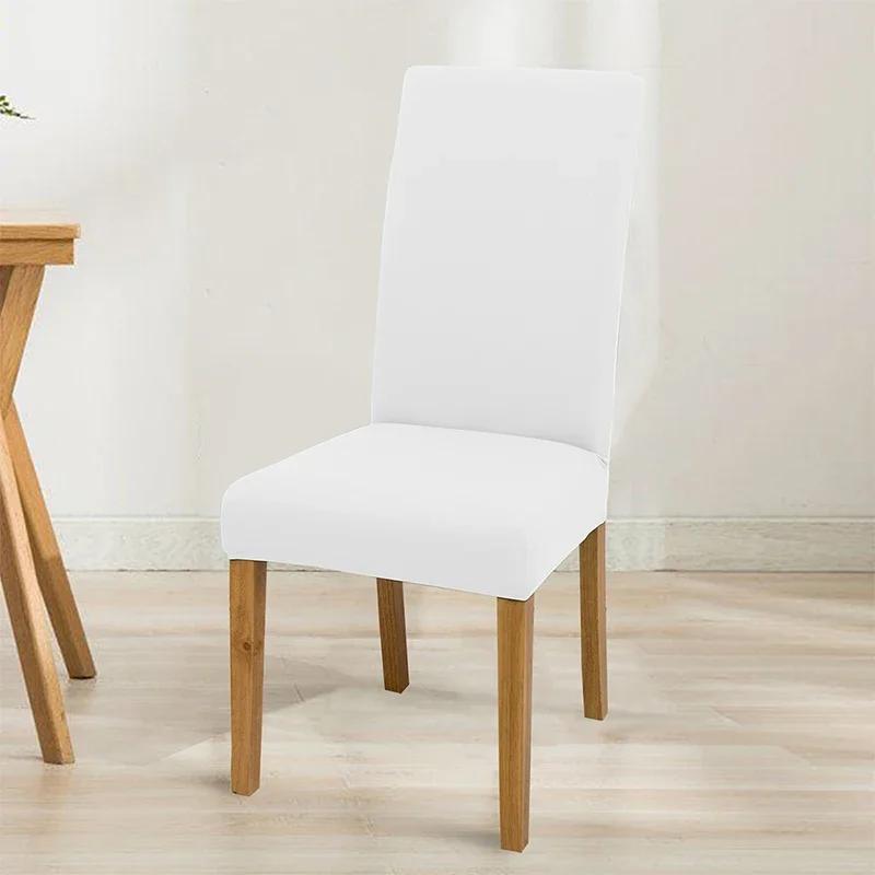 Эластичный однотонный регулируемый чехол для стула из спандекса, чехлы для стульев, чехлы для сидений, для кухни, столовой, свадьбы, банкета, дома