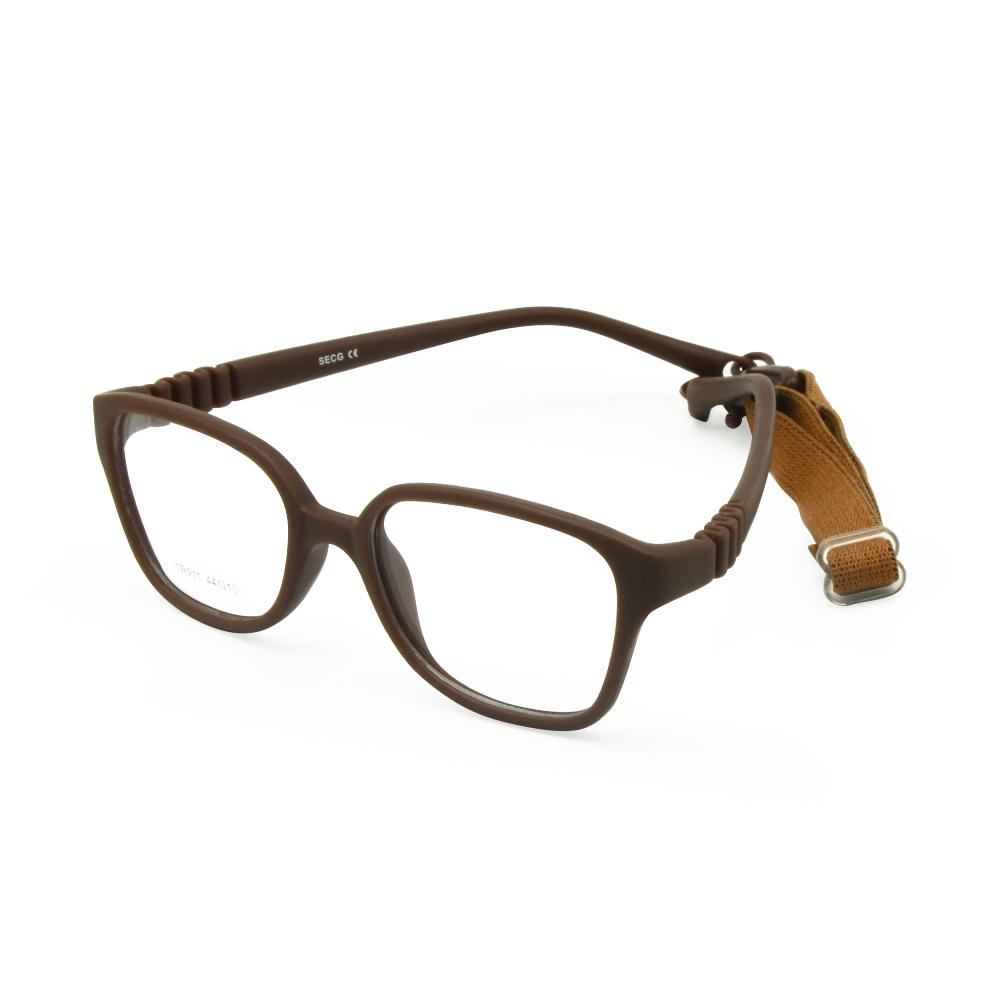 Bendable Kids Glasses Frame with Strap Size 44/15 No Screw One-piece Optical Glasses for Boys Girls 3-5Y