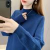 Autumn and Winter Women's Sweater Half High Neck Pullover Knitted Sweater Women's Clothing